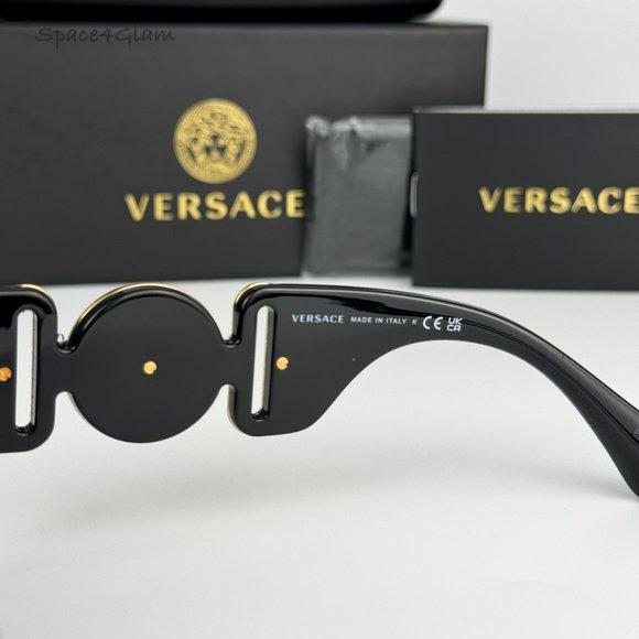Versace Women Sunglasses Black Grey Irregular Oversized VE4424U GB1/87 NEW main image 11